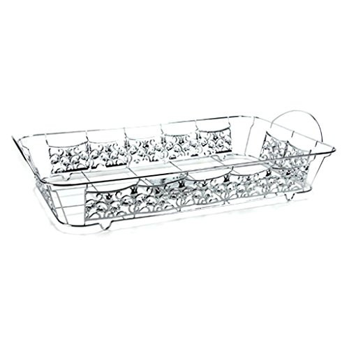 Hanna K. Signature Decorative Wire Pan Holder for Full Size Aluminum Pan_ Chrome