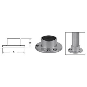 C.R. LAURENCE HR15YBS CRL Brushed Stainless Full Flange for 1_1 2 inch  Tubing