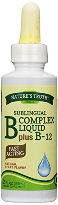 Nature's Truth Sublingual Vitamin B Complex Plus B_12 Fast Acting Flavored Liquid_ Natural Berry Flavor_ 2 Fluid Ounce _Pack of 3_