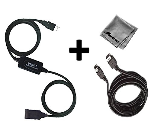15ft USB 2.0 Extension  and  10ft A Male B Male Cable for Epson B11B198011 Perfection V600 Photo Scanner