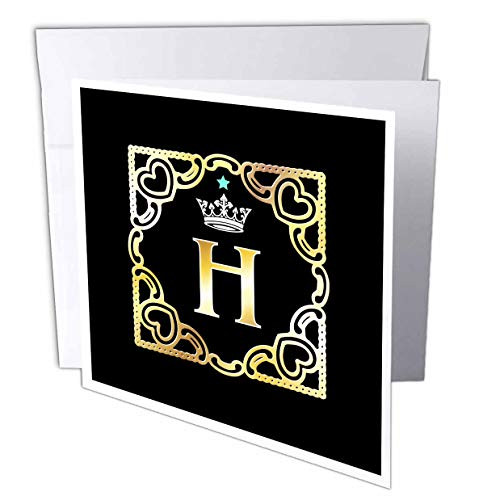 3dRose Russ Billington Monograms_Crown and Star_Letter H _ Letter H_ Image of Monogram with Crown and Blue Star_ not Metal foil _ 6 Greeting Cards with envelopes _gc_299121_1_ 3dRose Russ Billington Monograms_Crown and Star_Letter H _ Letter H_ Image of Monogram with Crown and Blue Star_ not Metal foil _ 6 Greeting Cards with envelopes _gc_299121_1_