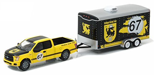 Greenlight New 1 64 Hitch and Tow Series 9 _ Yellow 2015 Ford F_150 and Enclosed CAR Trailer Diecast Model Car Greenlight New 1 64 Hitch and Tow Series 9 _ Yellow 2015 Ford F_150 and Enclosed CAR Trailer Diecast Model Car