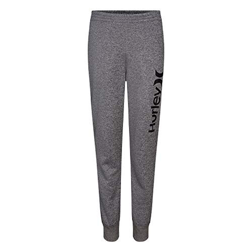 Hurley Boys' Big Fleece Jogger Pants_ Dark Grey Heather Solar_ L