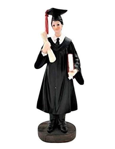 Graduation Male Boy Cake Topper Centerpiece Figurine Favor Gift Keepsake 7.5 inch  H High School College University
