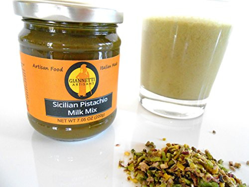 Giannetti Artisans Unsweetened Sicilian Pistachio Milk Mix Concentrate for GELATO  and  GRANITAS _100 Percent  Ground Sicilian Pistachios_ 7 OZ_