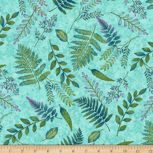 Studio E Fabrics Feather  and  Flora Fern Fabric_ 1_ Light Spruce_ Fabric by the Yard