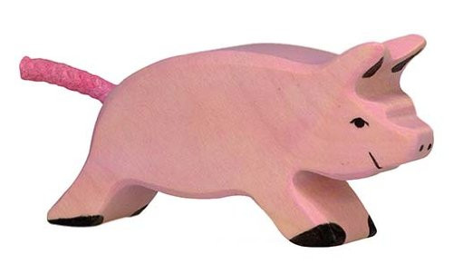 Holztiger Piglet Running Toy Figure