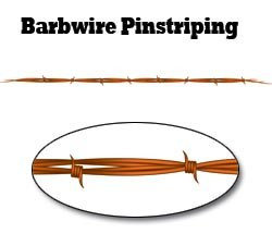 Orange Barbwire Pinstripe Decal _ 48 inch  L with 1 1 2 inch  Barbs
