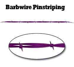 Purple Barbwire Pinstripe Decal _ 48 inch  L with 1 1 2 inch  Barbs