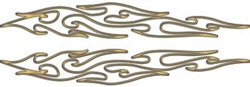 Tribal Pin Stripe Flames Gold _ 1.75 inch h x 12 inch w Tribal Pin Stripe Flames Gold _ 1.75 inch h x 12 inch w