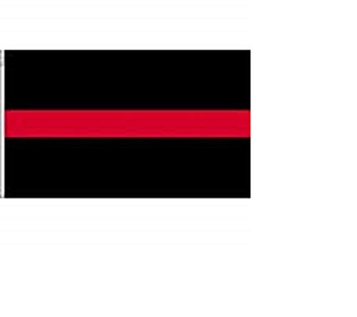 K's Novelties 3x5 Fire Department Thin Red Line Flag with Nylon Clips 3'x5' Fire Fighter First Responder