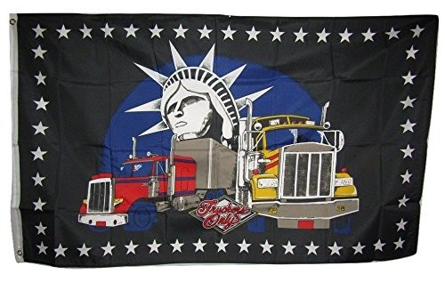K's Novelties 3x5 USA Truckers Only Flag with Nylon Clips 3'x5' Banner Brass Grommets