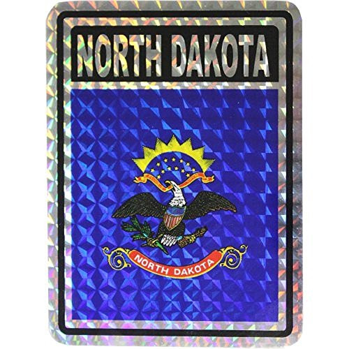 K's Novelties Wholesale Lot 12 State of North Dakota Flag Reflective Decal Bumper Sticker