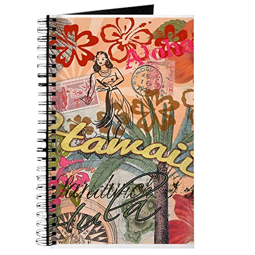 CafePress Vintage Hawaii Travel Colorful Hawaiian Tropical C Spiral Bound Journal Notebook_ Personal Diary_ Lined