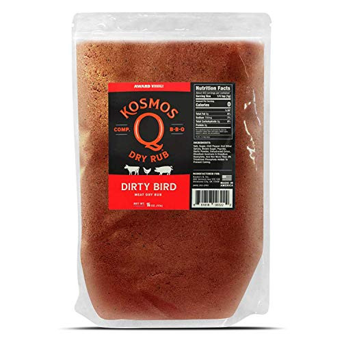 Kosmos Q Dirty Bird BBQ Rub _ Savory Blend _ Great on Ribs_ Chicken_ Pork_ Steaks and Brisket _ Best Barbecue Rub _ Meat Seasoning and Spice Dry Rub _ 1 Lb Bag Kosmos Q Dirty Bird BBQ Rub _ Savory Blend _ Great on Ribs_ Chicken_ Pork_ Steaks and Brisket _ Best Barbecue Rub _ Meat Seasoning and Spice Dry Rub _ 1 Lb Bag