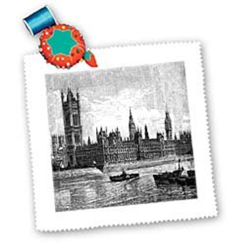 3dRose Florene Famous Londons Big Ben in Black n White Square Quilt Sheet, 10 by 10-Inch 3dRose Florene Famous Londons Big Ben in Black n White Square Quilt Sheet, 10 by 10-Inch