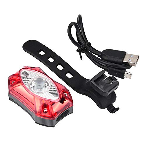 Bike Tail Light USB Rechargeable by RQWEIN _ Ultra Bright LED Rear Bike Light_ Red High Intensity Cycling Safety Bicycle Light _ USB Cable Included