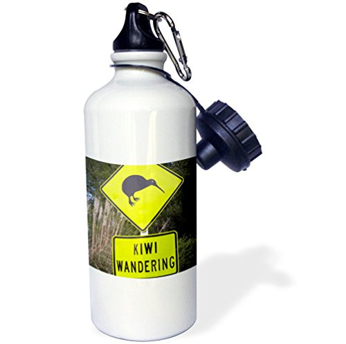 3dRose wb_74688_1"New Zealand, North Island, Bay of Plenty, Kiwi Road Sign-AU02 DWA6085 David Wall" Sports Water Bottle, 21 oz, White 3dRose wb_74688_1"New Zealand, North Island, Bay of Plenty, Kiwi Road Sign-AU02 DWA6085 David Wall" Sports Water Bottle, 21 oz, White