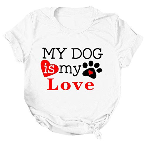 Womens T_Shirt Pattern Printed Tee Shirts Casual Loose Short Sleeve O_Neck Tops Fashion Comfy Top Summer White