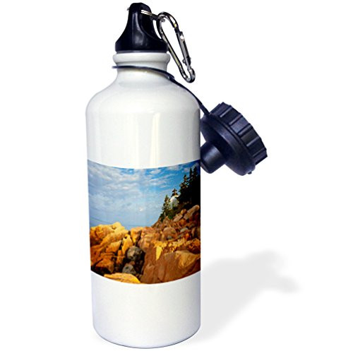 3dRose wb_90620_1"Bass Harbor Lighthouse, Acadia National Park, Maine US20 CHA0018 Chuck Haney" Sports Water Bottle, 21 oz, White