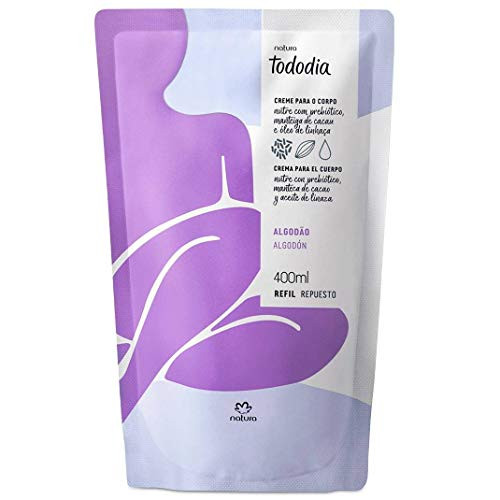 Natura _ Linha Todo Dia _Algodao_ _ Refil Creme Hidratante Nutritivo Para o Corpo 400 Ml _ _Natura _ Every Day _Cotton_ Collection _ Nourishing Body Moisturizing Cream _Refill_ 13.52 Fl Oz_