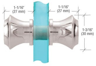 CRL Contemporary Style Chrome Finish Back-to-Back Shower Door Knob