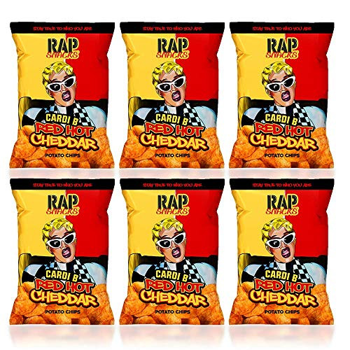 Rap Snacks Featuring Hip_Hop Stars _Pack of 6_ _Cardi B Red Hot Cheddar Potato Chips_