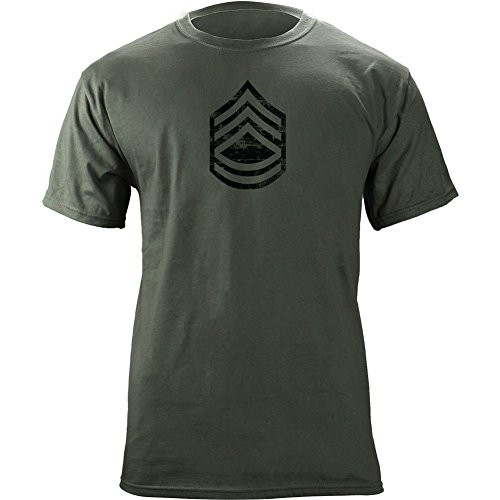 Vintage Army E_7 Sergeant First Class Rank Veteran T_Shirt _XL_ Green_