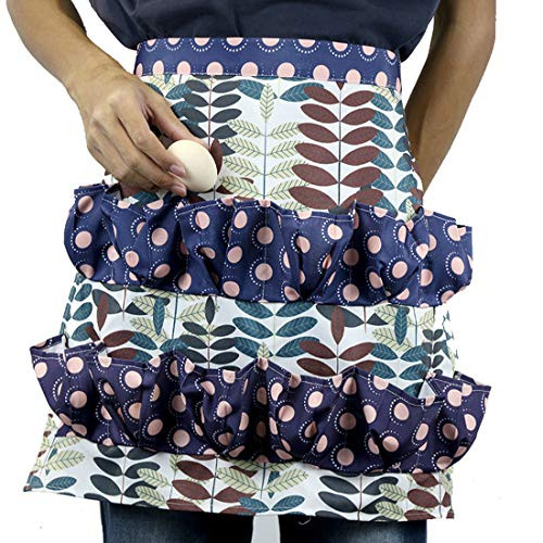 Farmhouse Chicken Egg Collecting  and  Gathering Apron 12 Pockets_ Eggs Collecting Gathering Holding Apron_G