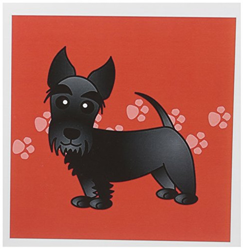 3dRose Cute Black Scottie Cartoon Dog Red with Pawprints Greeting Cards, Set of 12 (gc_40868_2) 3dRose Cute Black Scottie Cartoon Dog Red with Pawprints Greeting Cards, Set of 12 (gc_40868_2)