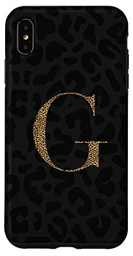 iPhone XS Max Leopard Animal Print Cheetah Monogram Initial Letter G Case