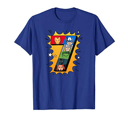 Marvel Avengers Comic Super Heroes 7th Birthday T_Shirt