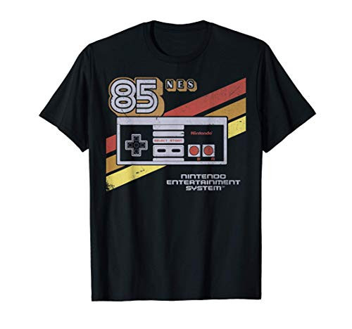 Nintendo NES Controller Retro Stripe 85 Graphic T_Shirt T_Shirt