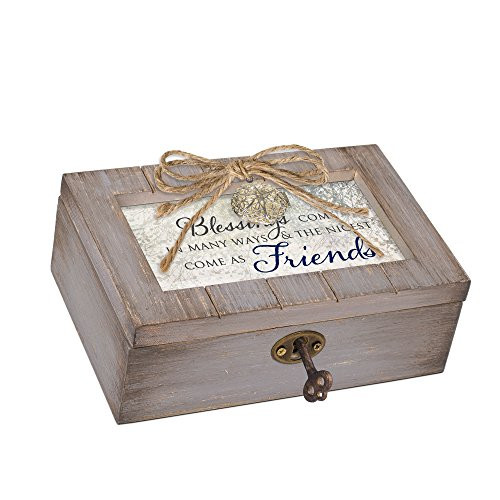 Cottage Garden Blessings Nicest Friends Grey Distressed Locket Petite Music Box Plays Friend In Jesus