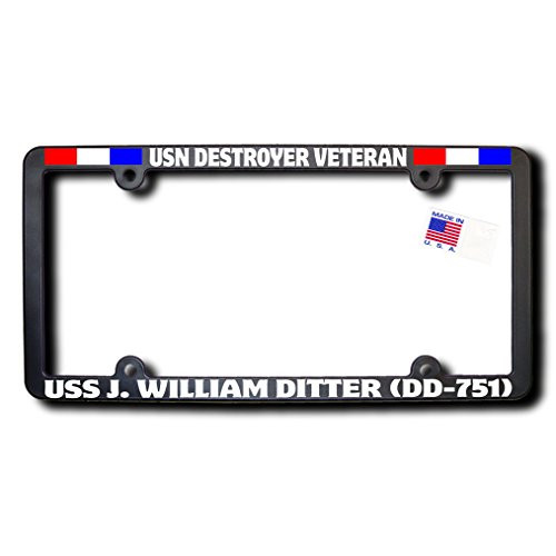 James E. Reid Design USN Destroyer Veteran USS J. William DITTER _DD_751_ License Frame w Reflective Text and Ribbons James E. Reid Design USN Destroyer Veteran USS J. William DITTER _DD_751_ License Frame w Reflective Text and Ribbons