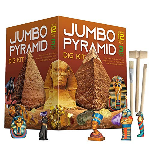 XXTOYS Ancient Egyptian Pyramids Dig Kit Gem Excavation Set STEM Science Educational Toys Archaeology Gifts for Boys  and  Girls