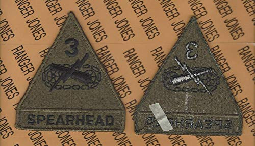 US Army 3rd Armored Division SPEARHEAD OD Green  and  Black BDU Uniform Patch m e