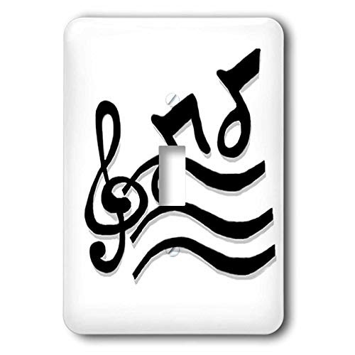 3dRose lsp_1000_1 inch G Clef And Musical Notes Single Toggle Switch