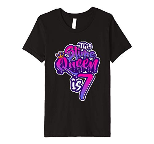 Kids 7th Birthday Slime Queen Girls 7 Years Old Girl Gifts Premium T_Shirt