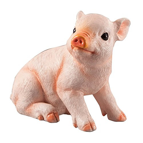 Fox Valley Traders Resin Pig Garden Statue_ Animal Figurine for Outdoor Lawn Decor_ 7 1 3  Long x 4 ½  Wide x 7  High