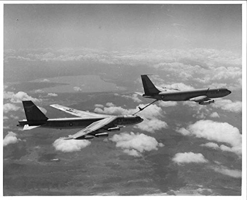 B_52 Heavy Bomber is Refueled by a KC_135 STRATOTANKER. Vivid Imagery Laminated Poster Print_20 Inch by 30 Inch Laminated Poster With Bright Colors And Vivid Imagery
