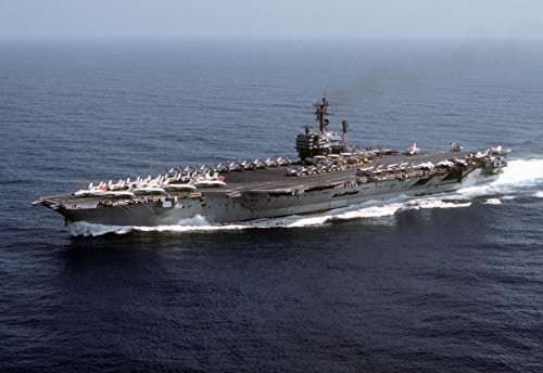 The U.S. Navy Aircraft Carrier USS John F. Kennedy _CV_67_ underway. The JFK_ with assigned Carrier Vivid Imagery Laminated Poster Print_20 Inch by 30 Inch Laminated Poster