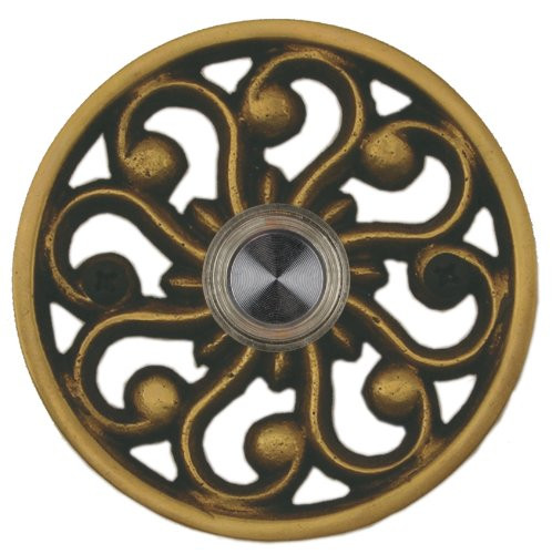 Waterwood Solid Brass Veda Doorbell in Antique Brass