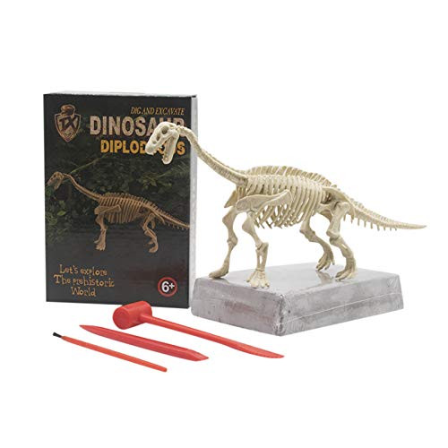 Dinosaur Fossil Dig Excavation Kit_ Dinosaur 3D Fossil Dig Excavation Kit T_Rex Skeleton Puzzle Dig for Bones with Included Tools Every Fossil Set is Unique_ Toys for Boys and Girls _B_