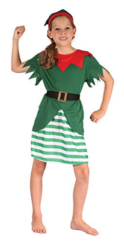 Bristol Novelty Santa Helper Girl Costume _L_ Childs Age 7 _ 9 Years