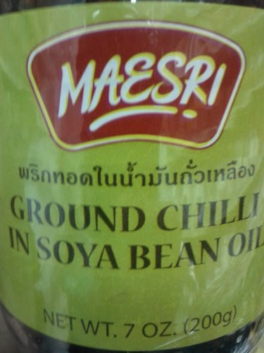Ground Chilli in Soya Bean Oil by MaeSri Brand _ 7 Oz