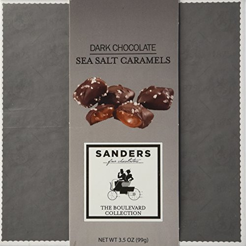 Sanders Fine Chocolate Sea Salt Dark Chocolate Caramels In Decorator Box _ 3.5 oz. _7 pcs._  25270