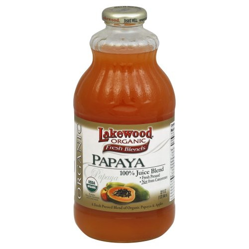 Lakewood Juice Papaya Organic 32.0 FO _Pack of 2_