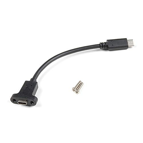 SparkFun Electronics Panel Mount USB_C Extension Cable _ 6 inch