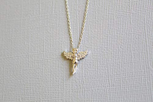 Little Angel Necklace Sterling Silver Necklace with 15.7'' to 17.7'' Adjustable Chain by Handmade Studio Little Angel Necklace Sterling Silver Necklace with 15.7'' to 17.7'' Adjustable Chain by Handmade Studio